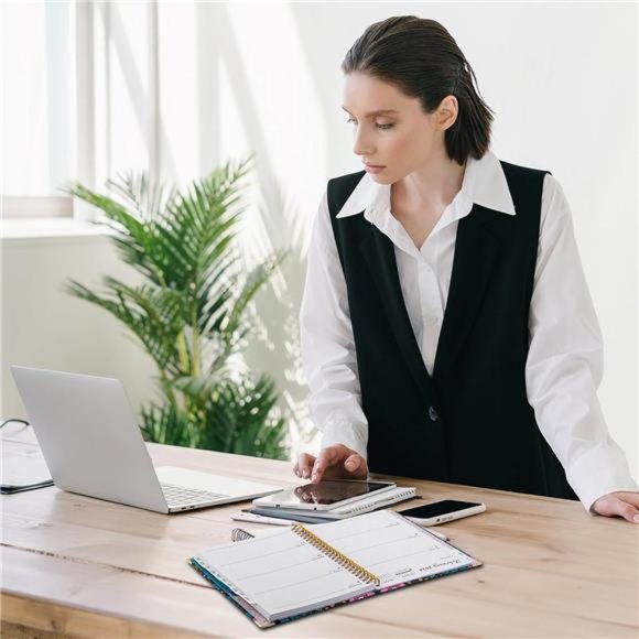 2024 Planner- Weekly & Monthly Planner, Spiral Bound with Tabs, Inner Pocket - Picture 2 of 8